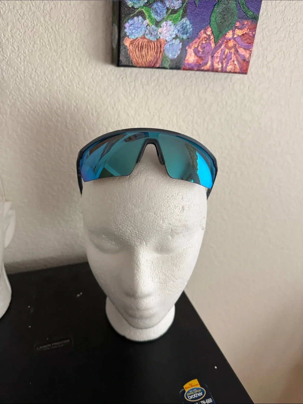 Nike windshield elite Sport Shield Sunglasses with Blue Mirrored Lenses